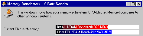 Rendimiento de memoria con overclocking en SiSoft Sandra 2001te