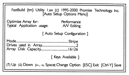 Pantallazo de la BIOS RAID, utilizado como ejemplo en el manual sobre RAID que acompaña a la DFI NT70-SA